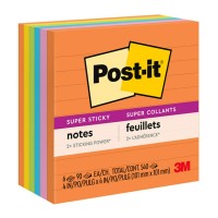 6-Pack Post-it Super Sticky Lined Notes 675-6SSUC 101x101mm Energy (Rio)